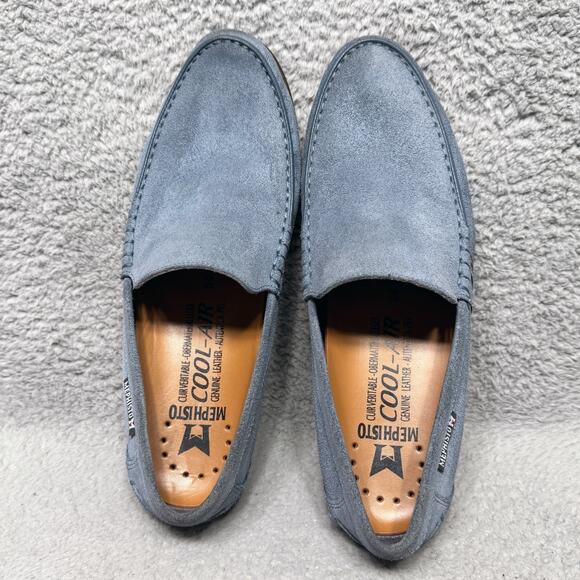 Mephisto Idris Mens Size 10 Slip On Loafers Shoes Jeans Blue Suede Comfort - Picture 5 of 10